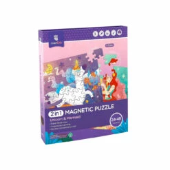 2 In 1 Travel Magnetic Puzzle - Unicorn & Mermaid
