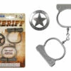 Sheriff Metal Hand Cuffs And Badge