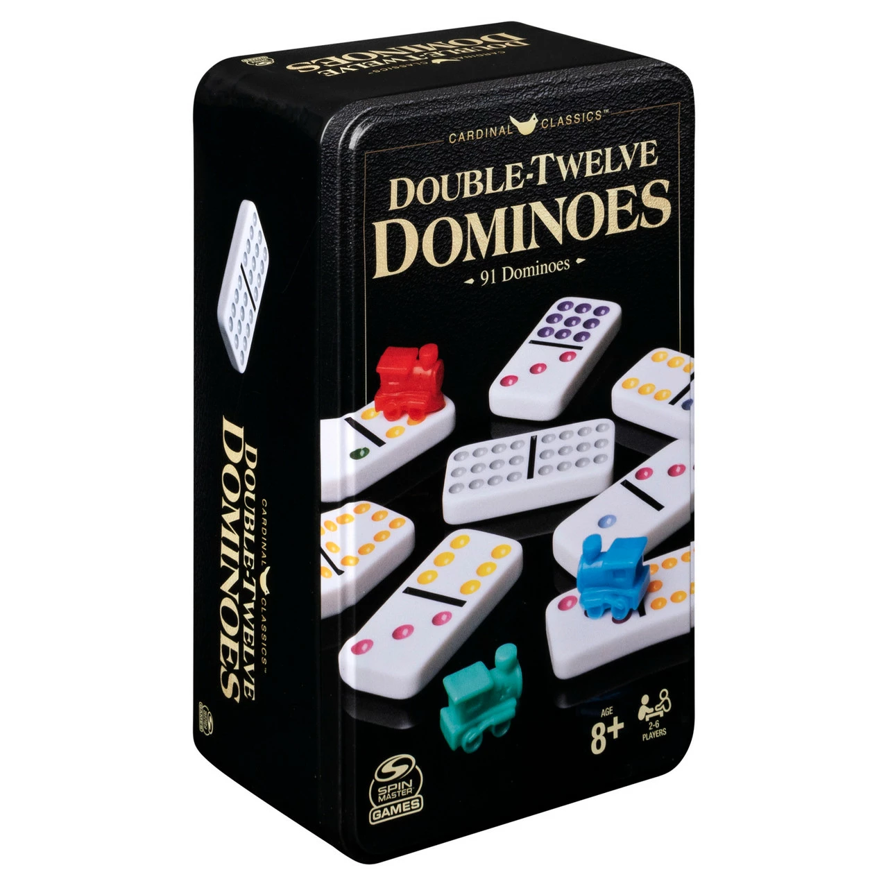 Classic Double 12 Coloured Dominoes With Mexican Train