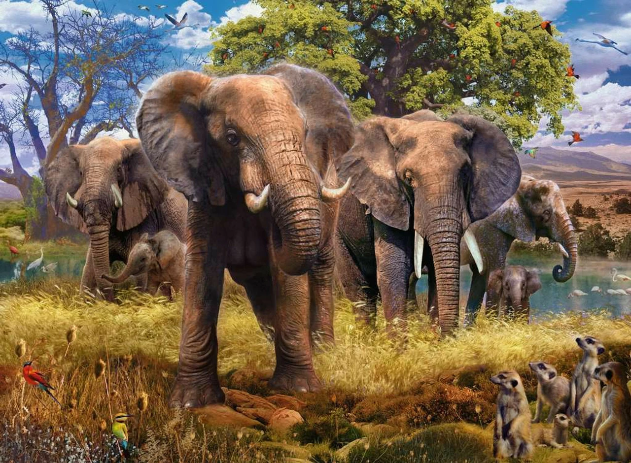 Ravensburger - Elephant Family Puzzle 500 Piece - Image 2