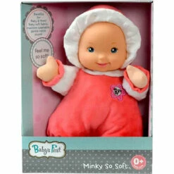 Babys First Minky Doll - Coral