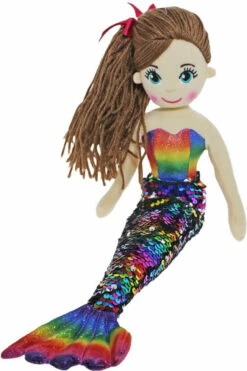 45cm Kim Dark Rainbow Mermaid Flip Sequined Tail