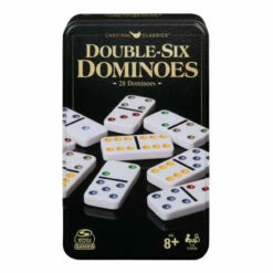 Classic Double 6 Coloured Dominoes In Tin