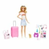 Barbie Doll And Accessories Travel Pack With Dog